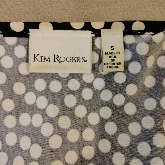 KIM ROGERS POLKA DOT TUNIC, BLACK/WHITE S - Picture 4 of 5